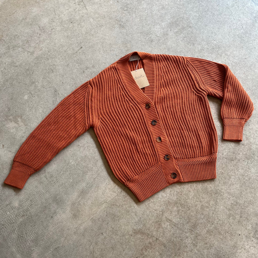 Charl Knitwear - Mellis Cotton Cardigan In Cromer Orange
