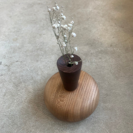 Gould N Lathe Woodwork - Elm and Pangapanga Wood Stem Vase