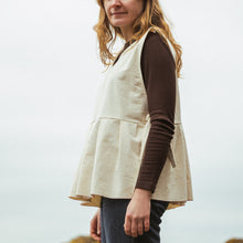 Load image into Gallery viewer, Amber Brown - Pinafore Top In Ecru Bull Denim | Atwin Store UK
