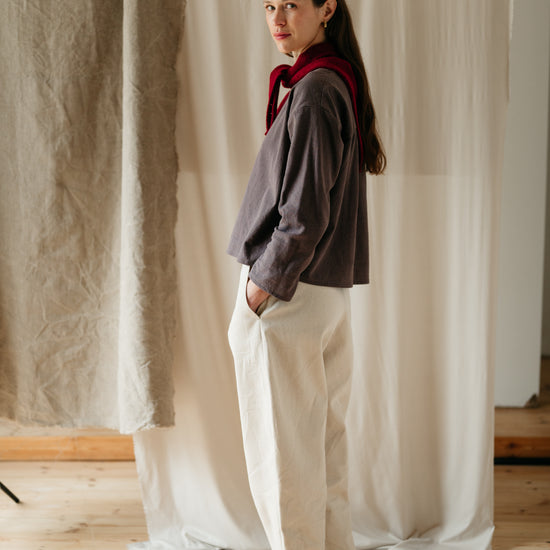 Atwin - Barrel Leg Trousers In Ecru Denim | Atwin Store UK