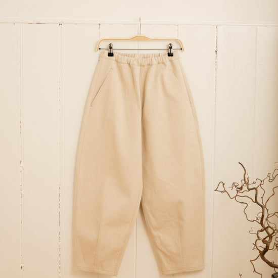 Atwin - Barrel Leg Trousers In Ecru Denim | Atwin Store UK