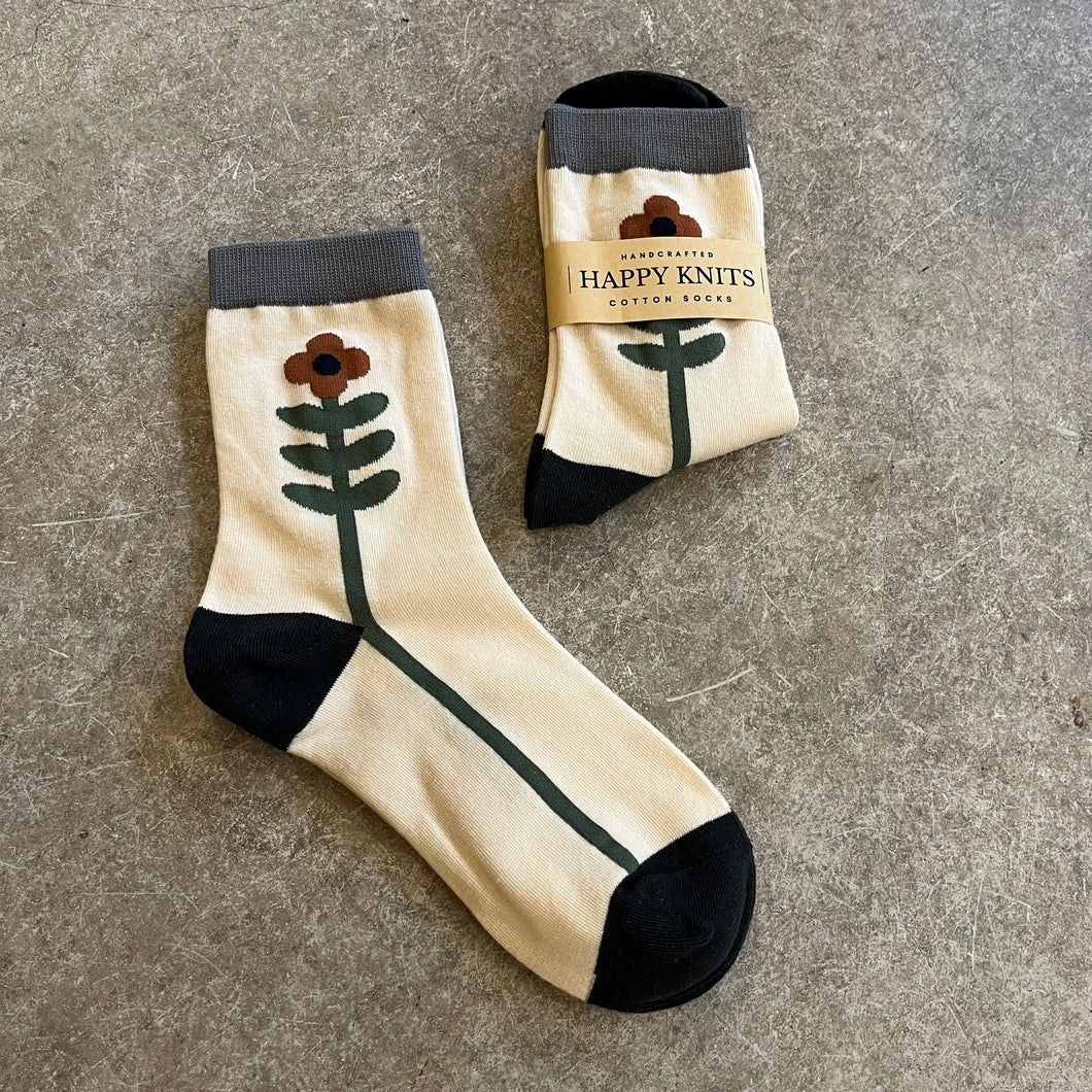 Happy Knits - Single Flower Socks