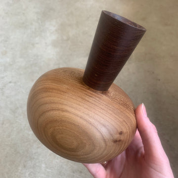 Gould N Lathe Woodwork - Elm and Pangapanga Wood Stem Vase