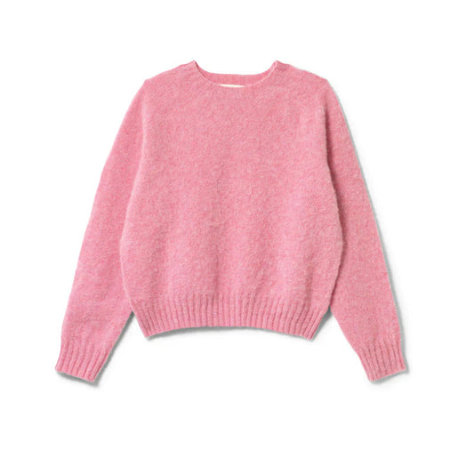 Pink sweater on a white background