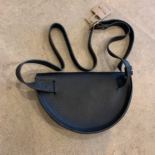 Willow Leather - Half Moon Mini Bag In Textured Navy