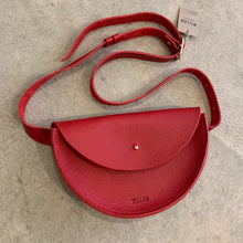 Load image into Gallery viewer, Willow Leather - Half Moon Mini Bag In Textured Red
