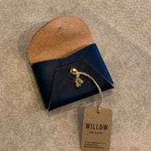 Load image into Gallery viewer, Willow Leather - Leather Card Purse in Hand Painted Blue
