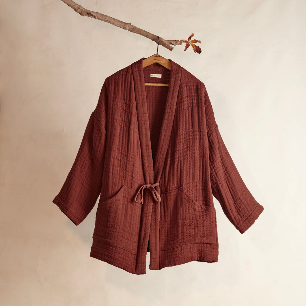 Kaely Russell Studio - Cardi Coat In Chesnut Quilted Cotton