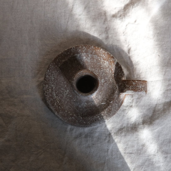 Ceramic candle holder matte brown