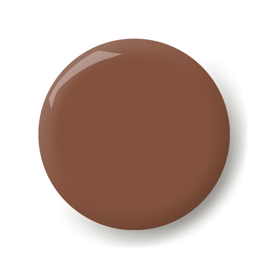 a sample spot of mocha nail varnish on a white background