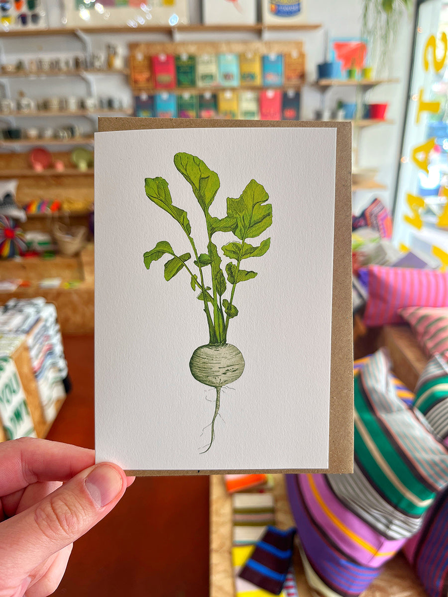 radish illustration greetings card