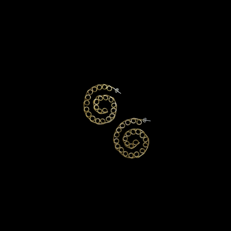 Kano - Large Spiralis Brass Hoops