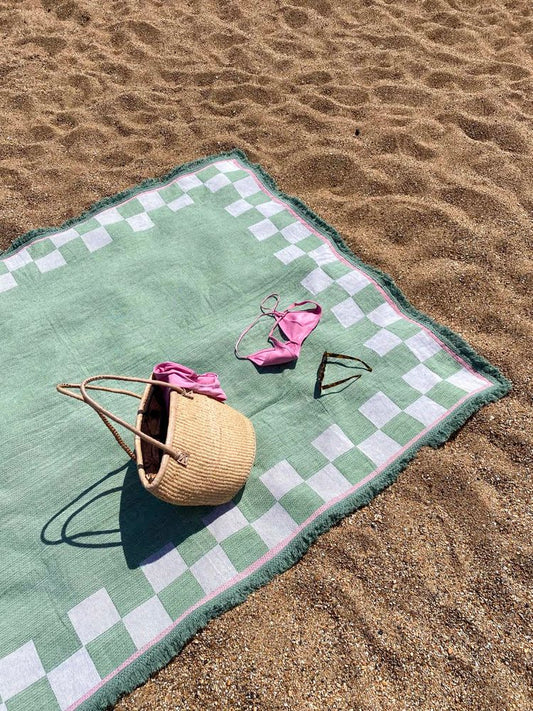 What The Mood - Recycled Cotton Blanket In Cactus Green