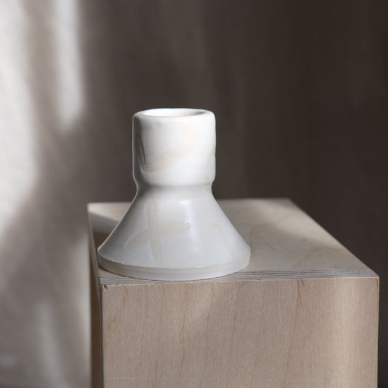 White ceramic candle holder