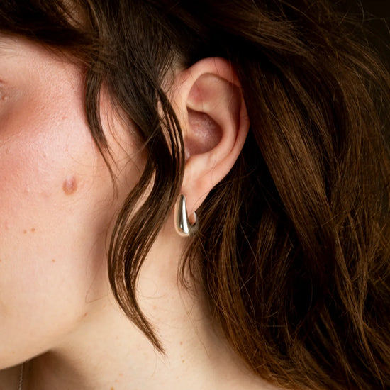 Solid silver curl studs studio adorn