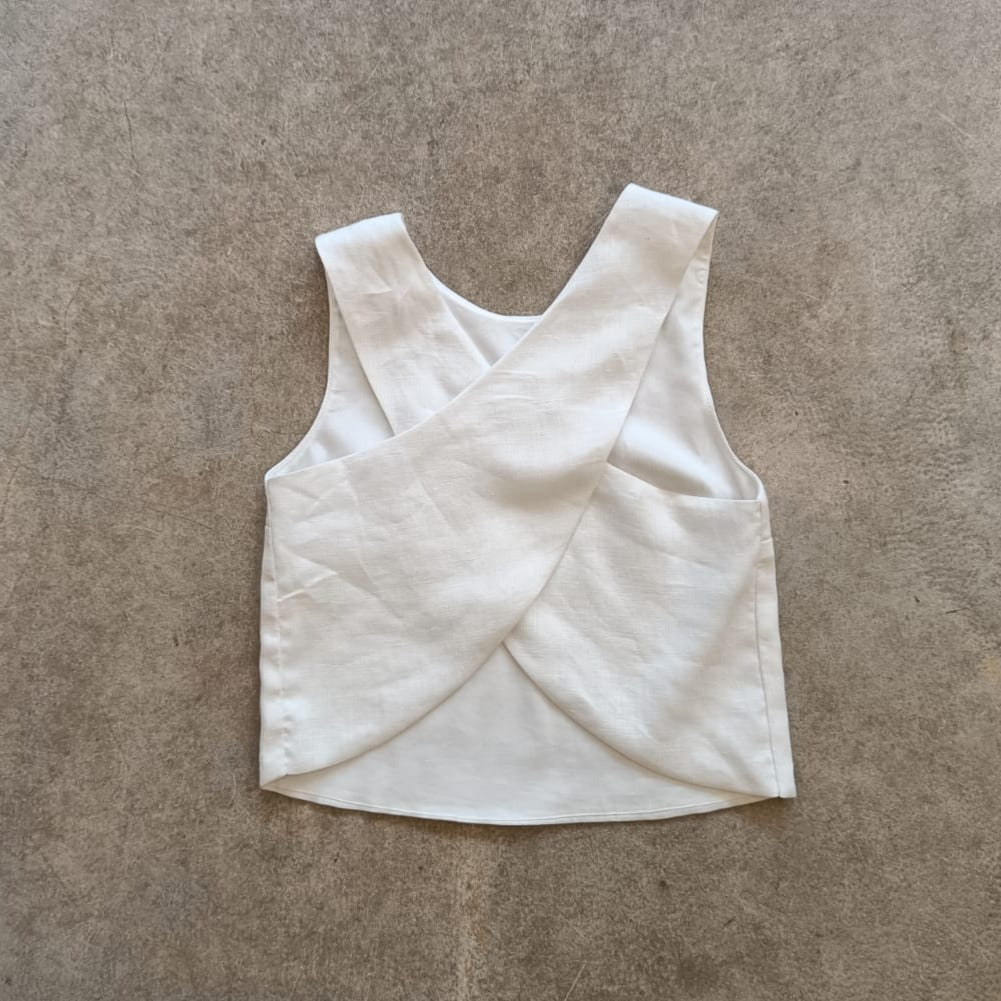 Crop Clothing - Cross Back Top In White