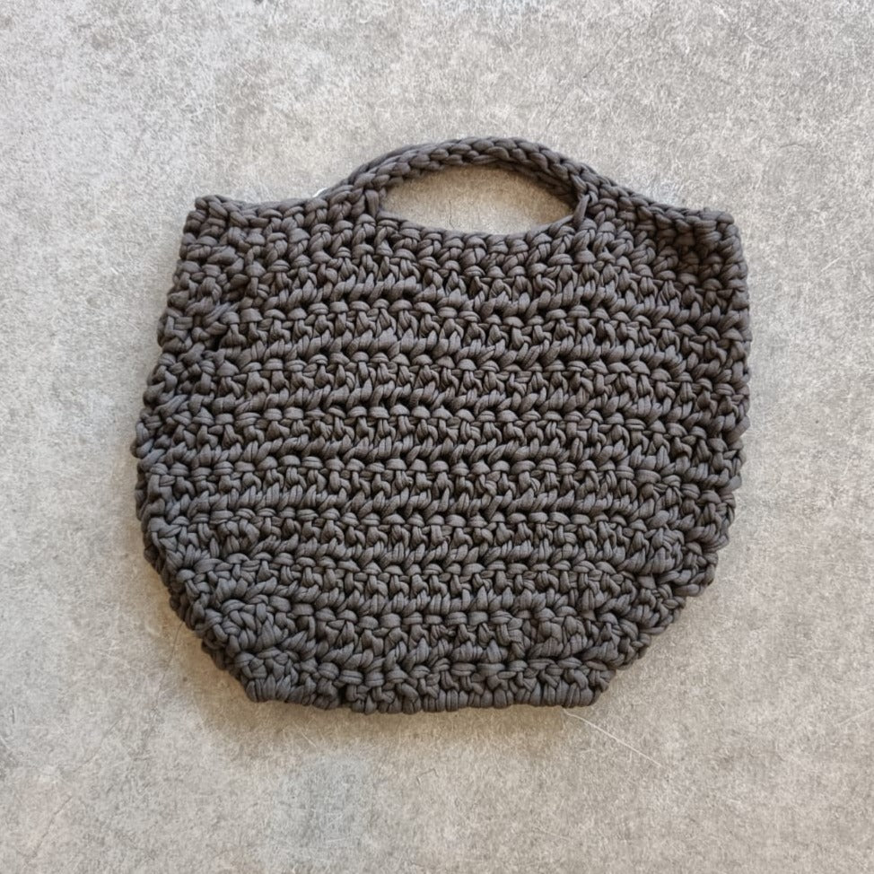 Atwin - Crochet Cotton Bag In Slate Grey