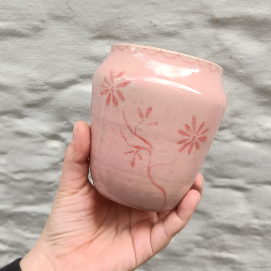 East Creations -  Vase With Pink Floral Decoration
