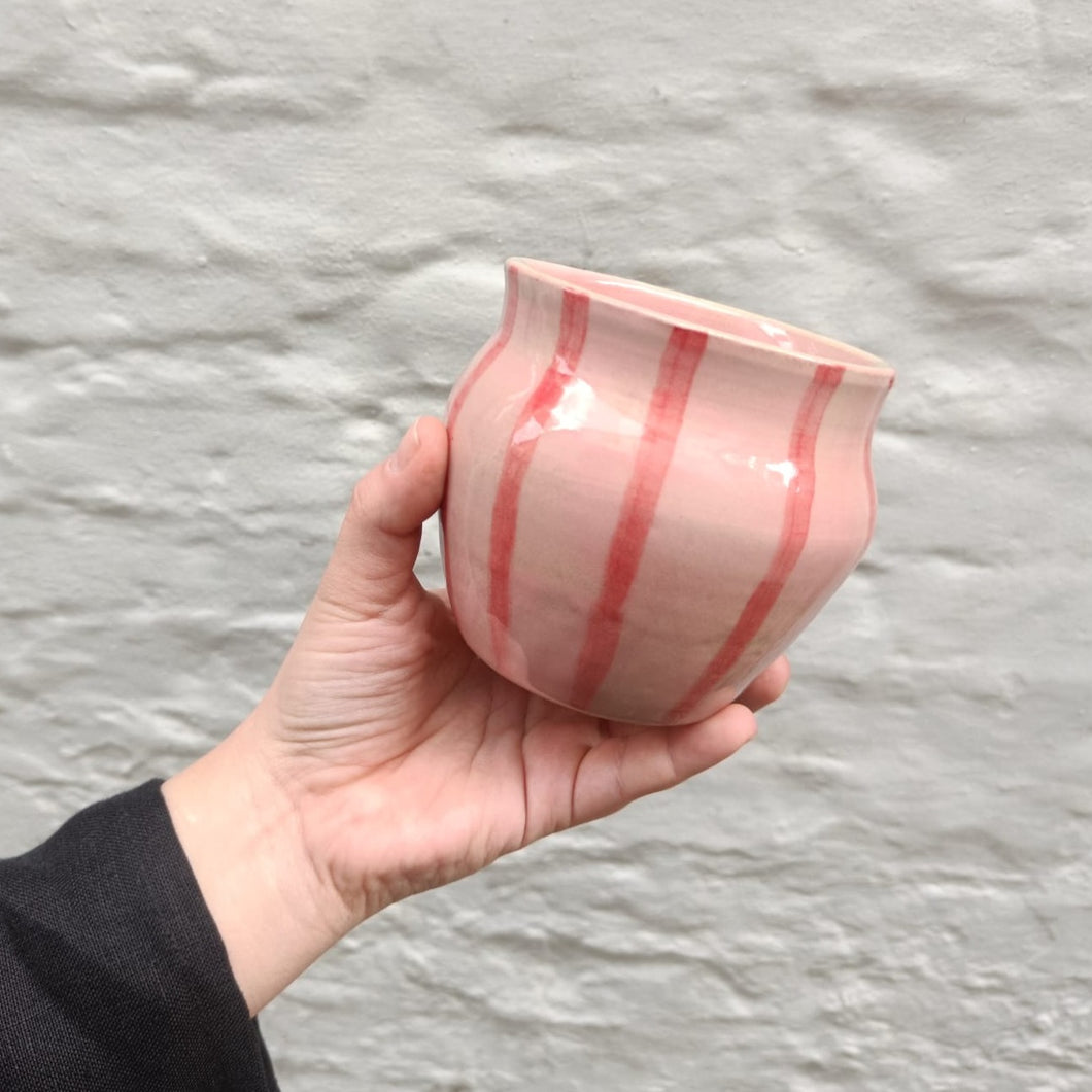 East Creations -  Vase In Pink Candy Stripe
