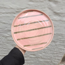 Load image into Gallery viewer, East Creations - Striped Plate In Pink And Green

