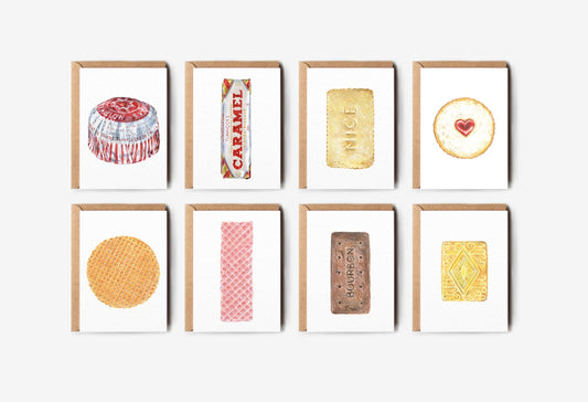 biscuit illustration greetings cards on a white backgroud