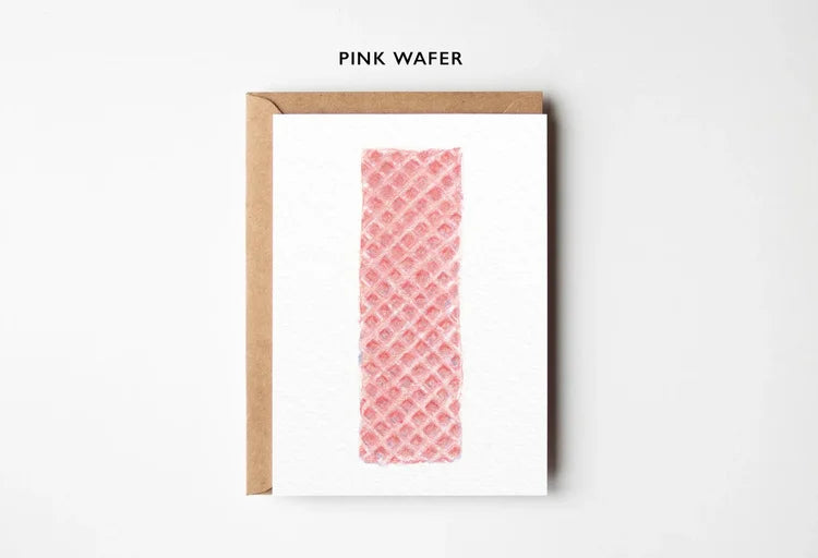 Pink wafer paper with a brown frame on a white background