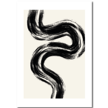 A black and white charcoal lines print on high quality, 100% recycled paper.