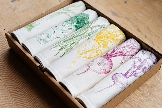 Lottie Day - Garden Vegetable 6 Piece Napkin Set