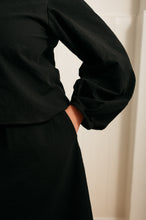 Load image into Gallery viewer, Atwin - Square Neck Blouse In Black Seersucker | Atwin Store UK
