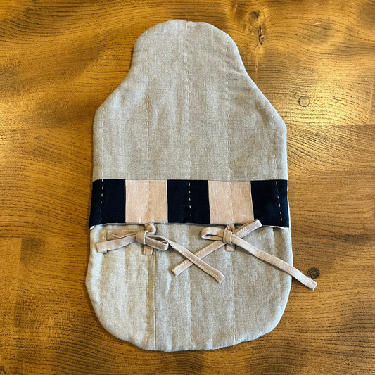 Slow Progress - Patchwork Linen Hot Water Bottle Cover