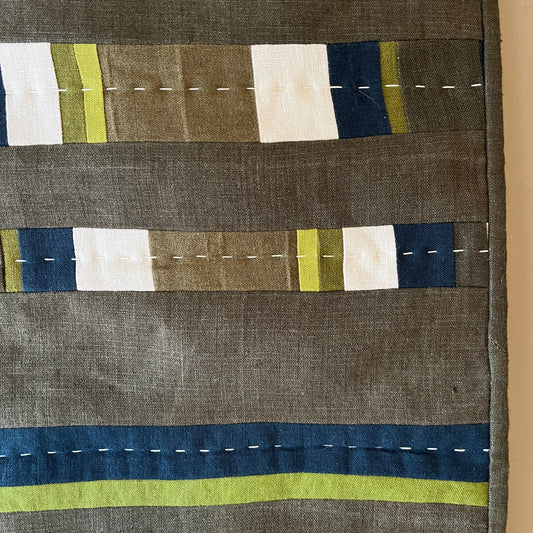 Slow Progress - Khaki Quilted Wall Hanging