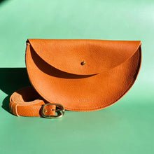 Load image into Gallery viewer, Willow Leather - Half Moon Leather Bag In Textured Orange
