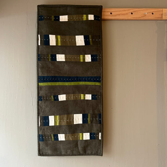 Slow Progress - Khaki Quilted Wall Hanging