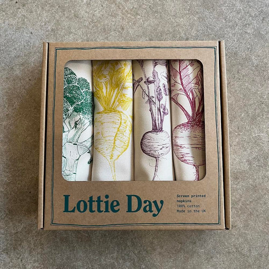 Lottie Day - Garden Vegetable 4 Piece Napkin Set