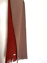 Load image into Gallery viewer, Atwin The Label - The Two Tone Scarf In Taupe And Rust Boiled Wool
