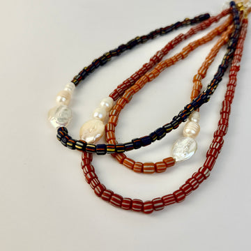 Third Drawer Up - Glass And Coin Pearl Beaded Necklaces
