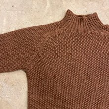 Load image into Gallery viewer, Elwin- Moss Stitch Funnel Neck Sweater In Mocha
