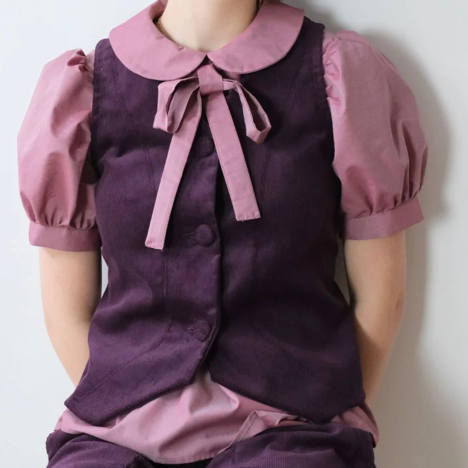 Withnell Studios - Looming Waistcoat In Aubergine Cord