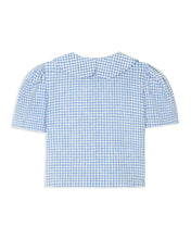Load image into Gallery viewer, Má + Lin - Frances Cropped Blouse In Royal Blue Gingham

