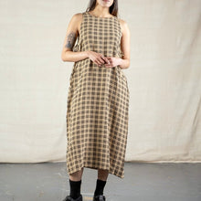 Load image into Gallery viewer, Rosana Exposito - Ribbon Tie A Line Dress In Check
