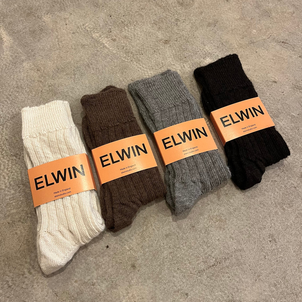 Elwin - Natural Undyed Alpaca Bed Socks