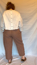 Load image into Gallery viewer, Love &amp; Squalor - Brown Gingham Tamara Trousers Seersucker Linen
