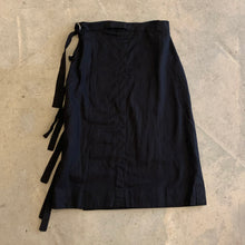 Load image into Gallery viewer, Rosana Exposito - Wrap And Tie Midi Skirt In Black Ramie Linen
