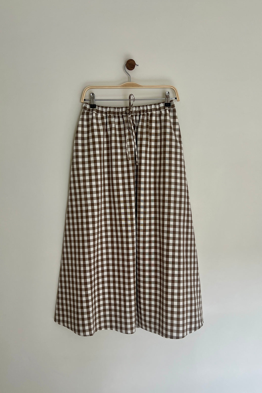 Atwin The Label - Daily Skirt In Brown Cotton Gingham