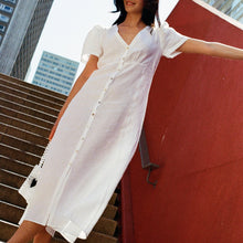 Load image into Gallery viewer, Má + Lin - Daisy Dress In White Linen
