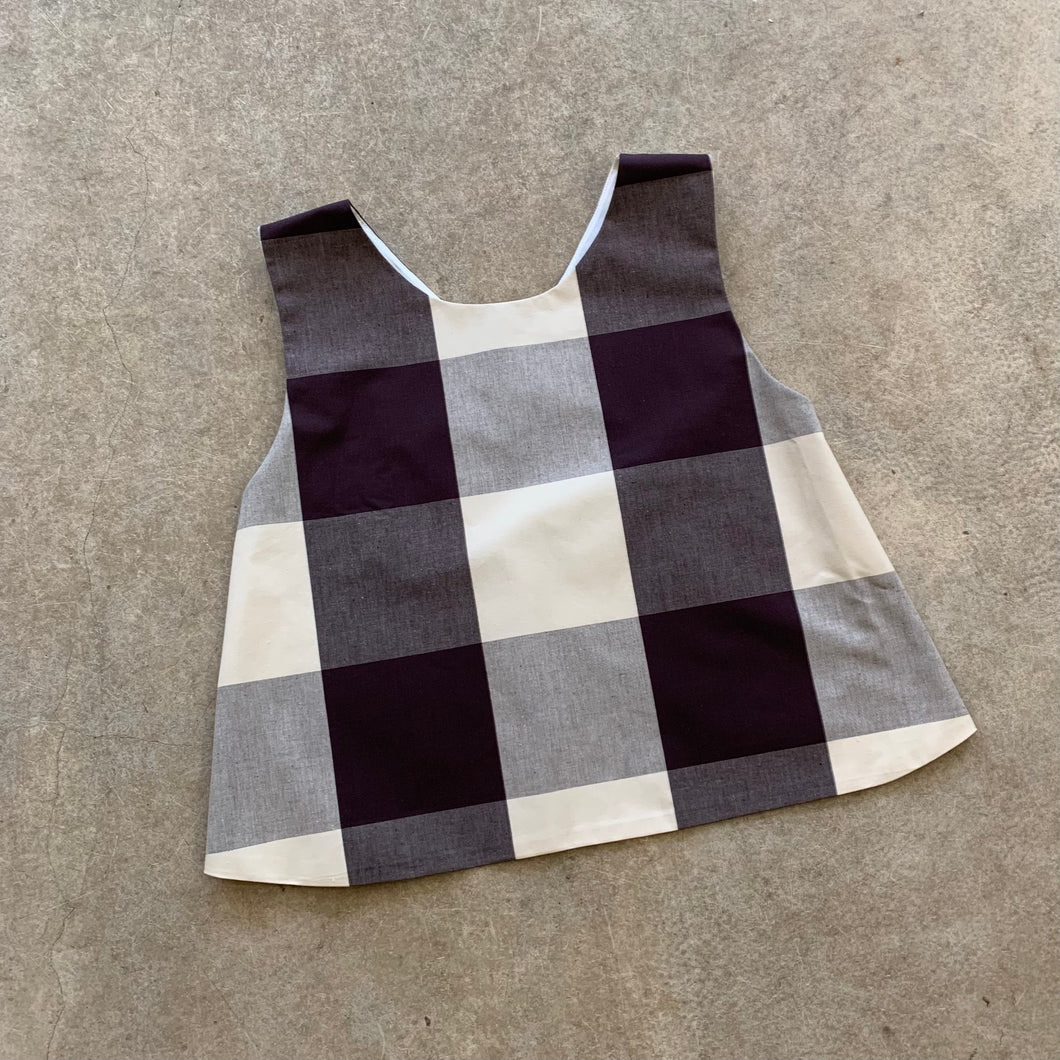 Crop Clothing - Cross Back Top In Aubergine Check
