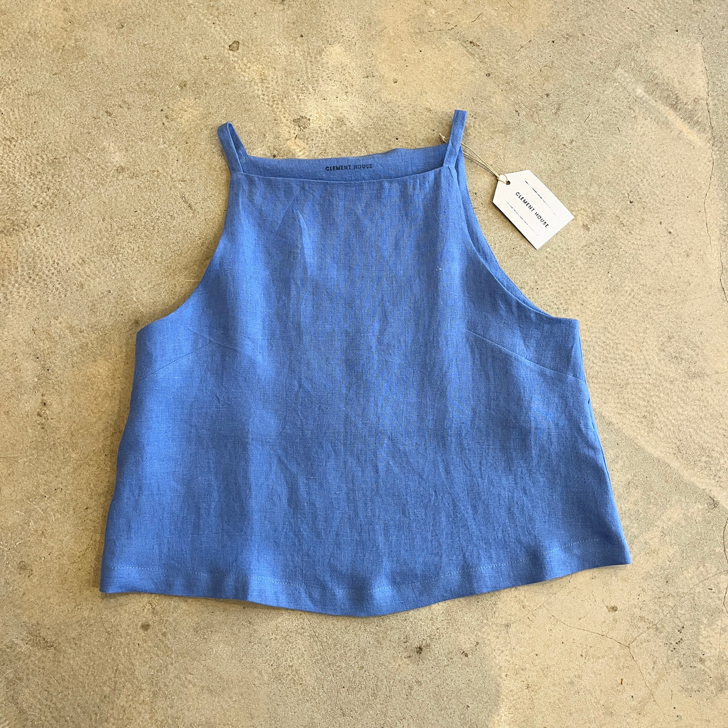Clement House - Penn Top In Cornflower Linen