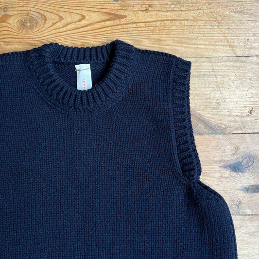 Yetton - Knitted Wool Vest In Navy