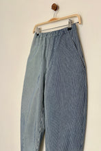 Load image into Gallery viewer, Atwin The Label - The Barrel Leg Trousers In Striped Indigo Denim
