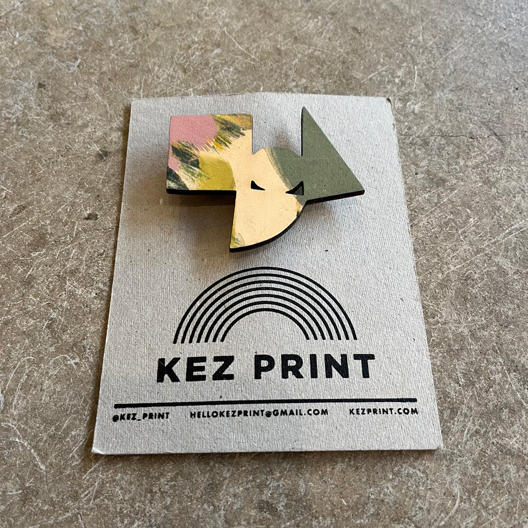 Kez Prints - Screen Printed Ply Wood Eliza Brooch